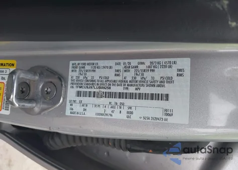 2020 Ford Escape Titanium from USA, damaged, VIN 1FMCU9J97LUB09258